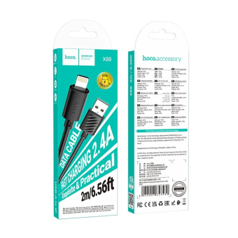 Кабель HOCO X88 Lightning, 2,0м, черный 2