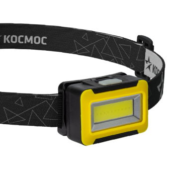 Фонарь Космос KOC518B налобный, COB 3W, 180lm, IP44 (3xR03) 1