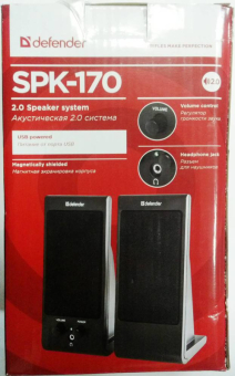 Колонки DEFENDER SPK 170, 2x2W, чёрные 1