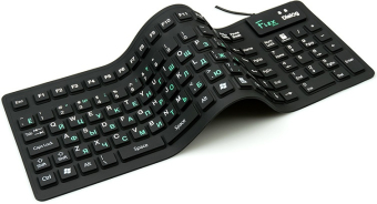 Клавиатура DIALOG FLEX KFX-03U, USB, гибкая, черная 1