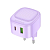 Адаптер BOROFONE BAS22A USB + Type-C, 3,0A, 18W, QC 3.0, PD20W, фиолетовый