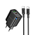 Адаптер BOROFONE BA83A USB + Type-C, PD20W, 3,0A, QC3.0, с кабелем Type-C - Type-C, чёрный