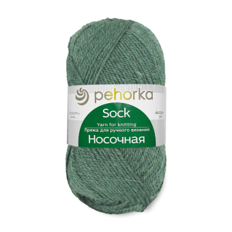 Носочная (50% шерсть + 50% акрил) 100гр. 200м №764 зелёный меланж 1