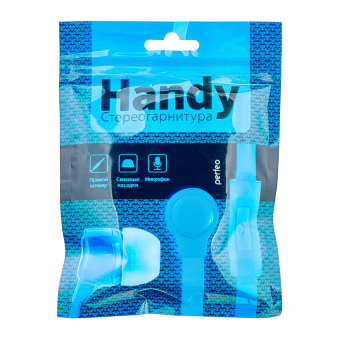 Наушники PERFEO Handy внутриканальные, с микрофоном, бирюзовые 2