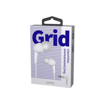 Наушники PERFEO Grid внутриканальные, силиконовый провод, белые 2