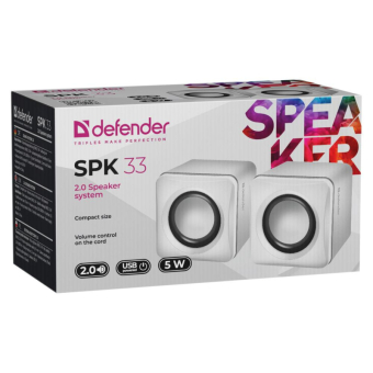 Колонки DEFENDER SPK 33, 2x2,5W, USB, белые 2