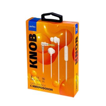 Наушники PERFEO Knob, внутриканальные, с микрофоном, белые 2