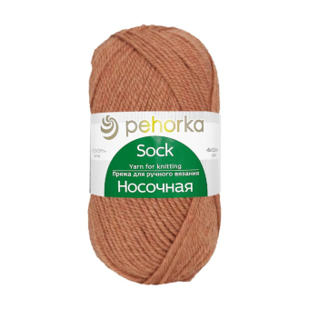 Носочная (50% шерсть + 50% акрил) 100гр. 200м №018 персик 1