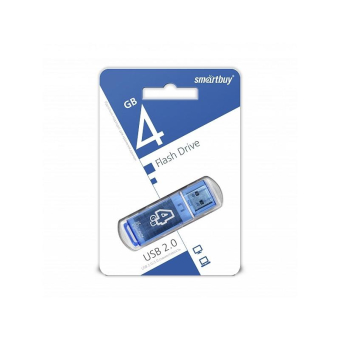 Флеш-карта SMARTBUY  4GB Glossy, USB 2.0, синяя 2