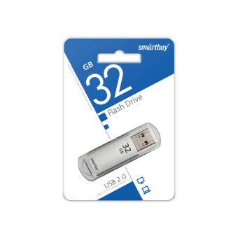 Флеш-карта SMARTBUY 32GB V-Cut, USB 2.0, серебро 2