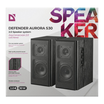 Колонки DEFENDER Aurora S30, 2x15W, Bass, дерево 4