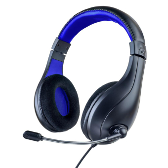 Наушники PERFEO Link Power, полноразмерные, с разъемом для компьютера, черно-синие 1