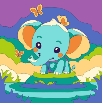 Рхд-033 Картина по номерам Lori на холсте 20х20 детская 