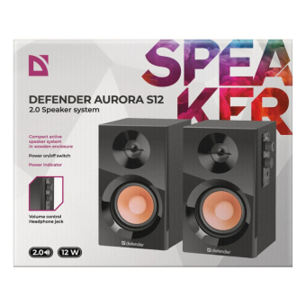 Колонки DEFENDER Aurora S12, 2x6W, Bass, черные 3
