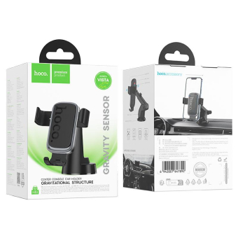 Автомобильный держатель HOCO H81, гравитационный, на панель, серый металл 2