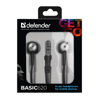 Наушники DEFENDER Basic 620 внутриканальные, черные 2