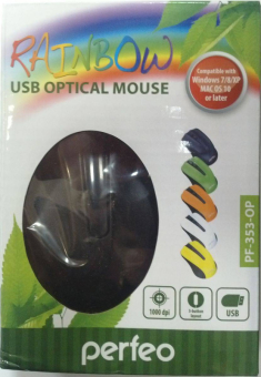 Мышь PERFEO PF-353-OP-B Rainbow, USB, чёрная 2