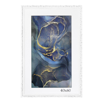 Фоторамка 40x60 Пластик Садко белая с серебром 1