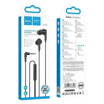 Наушники HOCO M102, внутриканальные, с микрофоном, черные 2