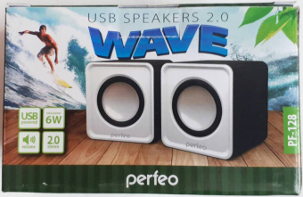 Колонки PERFEO PF-128W Wave, 2x3W, белые 1