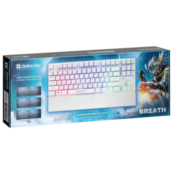 Клавиатура DEFENDER Breath GK-184, игровая, с подсветкой, белая 2