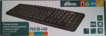 Клавиатура RITMIX RKB-141, USB, мультимедийная, влагоустойчивая, черная 2
