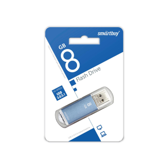 Флеш-карта SMARTBUY  8GB V-Cut, USB 2.0, синяя 2