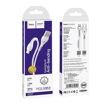Кабель HOCO X37 MicroUSB, 1,0м, белый 2