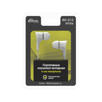 Наушники RITMIX RH-012 внутриканальные, белые 2