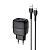 Адаптер HOCO  C77A 2 USB, 2,4A, с кабелем MicroUSB, черный