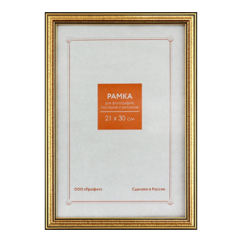 Фоторамка 21x30 Пластик RP  296 золото 1