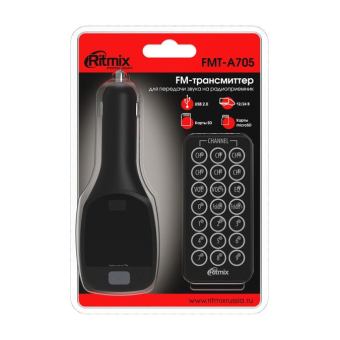Автомобильный FM-модулятор RITMIX FMT-A705, Micro SD + USB 1