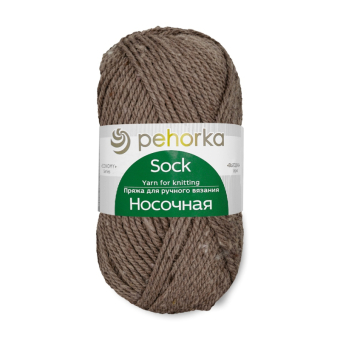 Носочная (50% шерсть + 50% акрил) 100гр. 200м №517 коричневый меланж 1