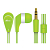 Наушники RITMIX RH-181 внутриканальные, плоский кабель, зелёные