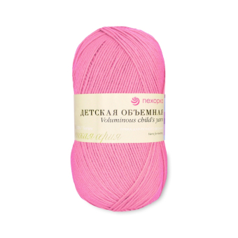 Детская объёмная (100% микрофибра) 100гр. 400м №011 яркий розовый  1