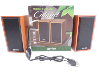 Колонки PERFEO PF-84-WD Cabinet, 2x3W, дерево, бук 3
