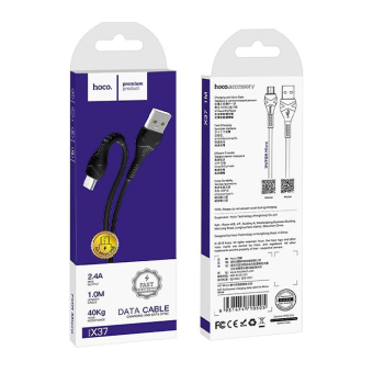 Кабель HOCO X37 MicroUSB, 1,0м, чёрный 2