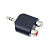 Переходник (Адаптер) Jack3,5 - 2RCA, M-F, PERFEO (A7012)
